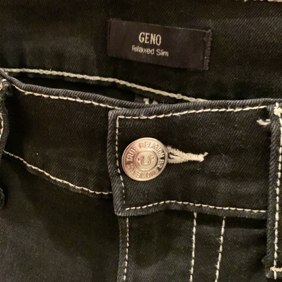 Men’s True Religion GENO SLIM JEAN Black Relaxed Straight Jeans - Picture 6 of 15